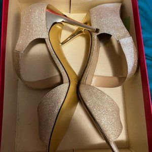 Gold sparkly heels